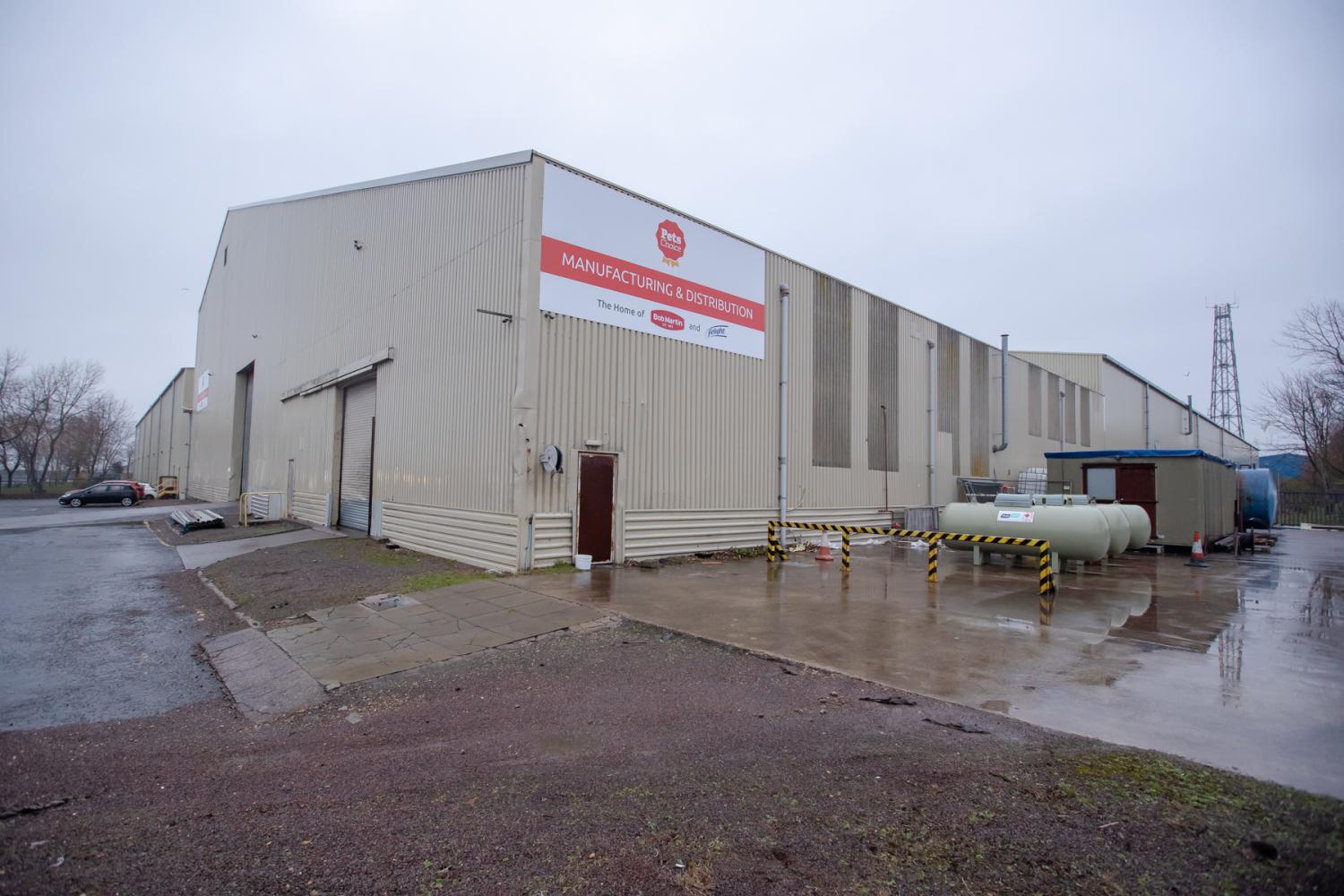 Pets Choice cat litter manufacturing site in Cardiff