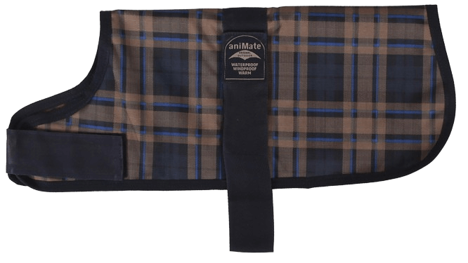 Waterproof Padded Dog Coat Camel Watch Tartan